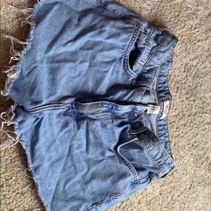 High waisted jean shorts
